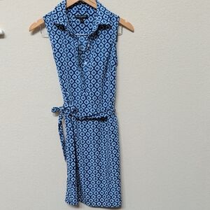 Banana Republic Blue Geometric Mini Dress